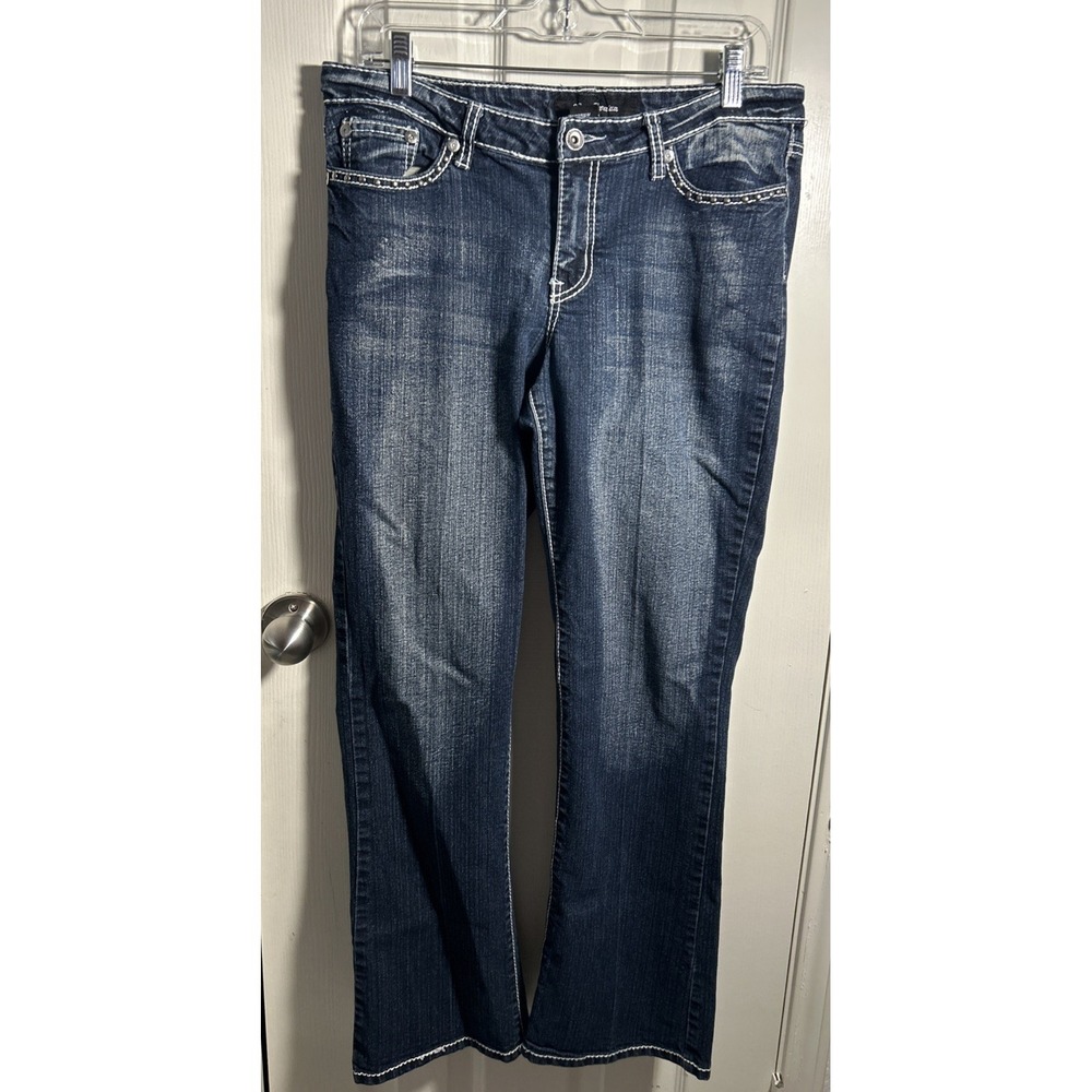 9.8 Premium Jeans Womens 10 Bootcut Contrast Stitch Stretch Embellished Pockets‎